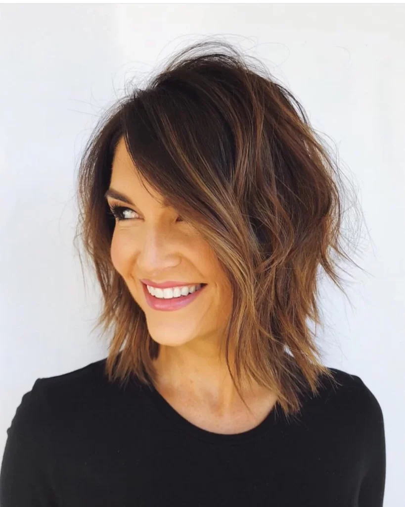 Textured Side Bangs For Fine Hair