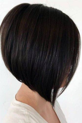 Angled Classic Smooth Bob Hairstyle Women