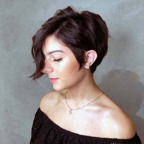 Classic Pixie With Long Bangs Hairstyle Women