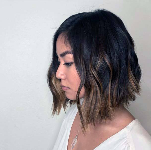 Classic Wispy Ended Long Bob Hairstyle Women