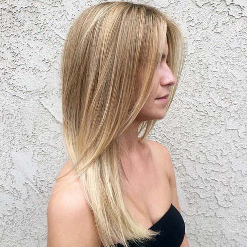 Double Layered Blonde Haircut Women