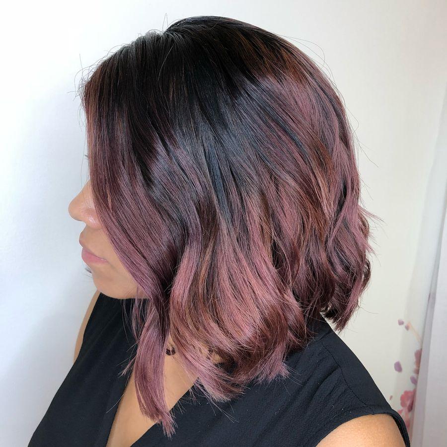 Eggplant Balayage Bob