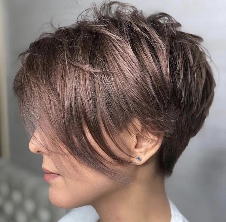 Layered Pixie With Long Side Bangs