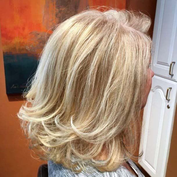 Perfect Blonde Long Bob Classic Hairstyle Women