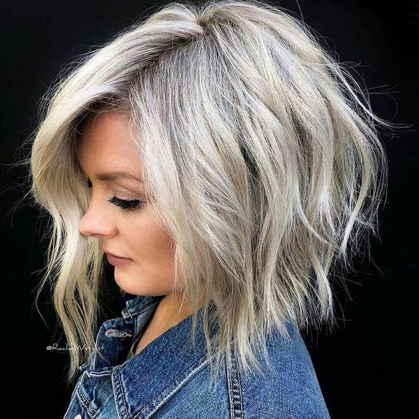 Platinum Gray Long Bob