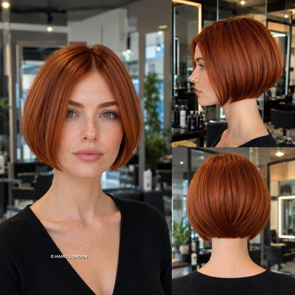 Burnished Copper Bob Hair