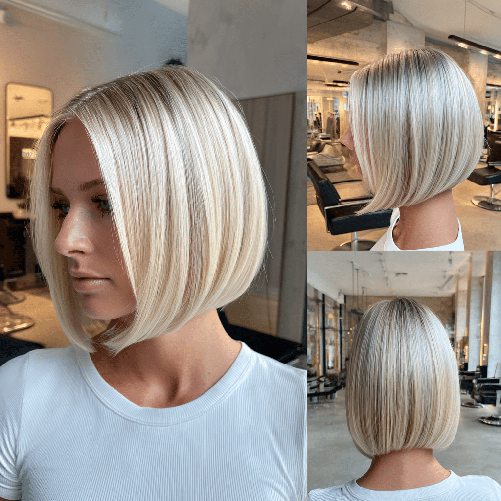 Frosted Vanilla Blonde Bob Hair