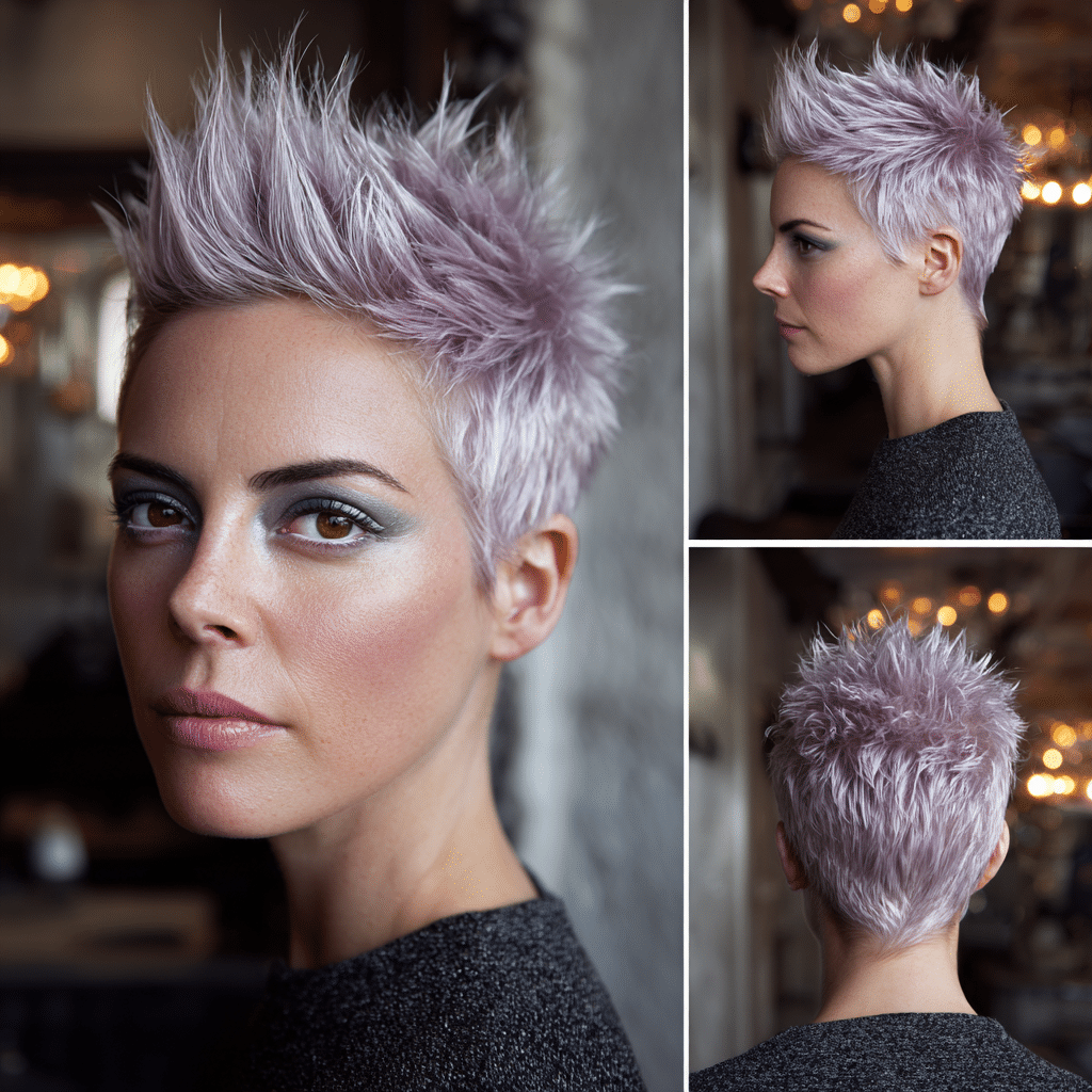 Soft Lavender Frost Pixie Hair