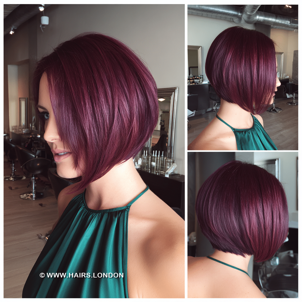 Deep Plum Burgundy Bob Hair