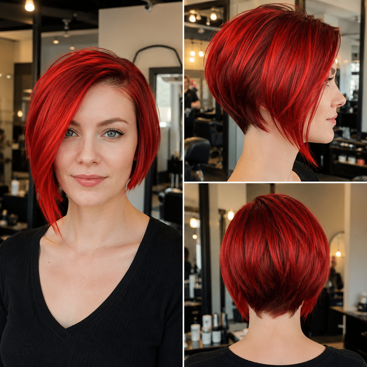 Fiery Crimson Pixie Bob Hair