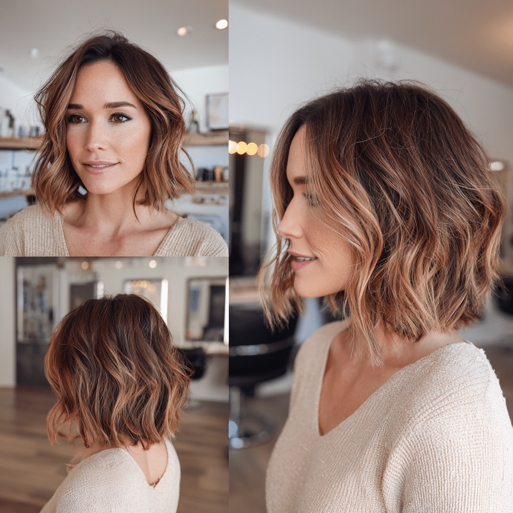 Cinnamon Mocha Wavy Bob Hair