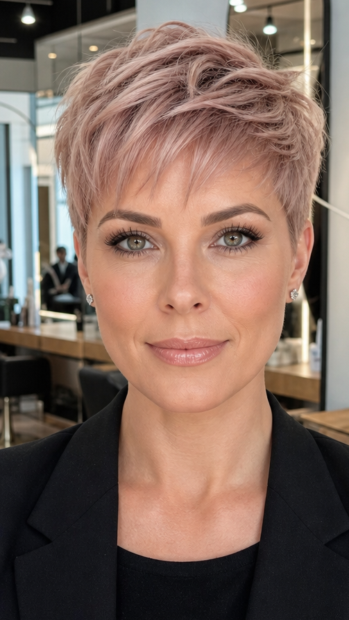 54 Stunning Pixie Haircuts for Women Who Love Bold Style Blush Pearl Blonde Hair