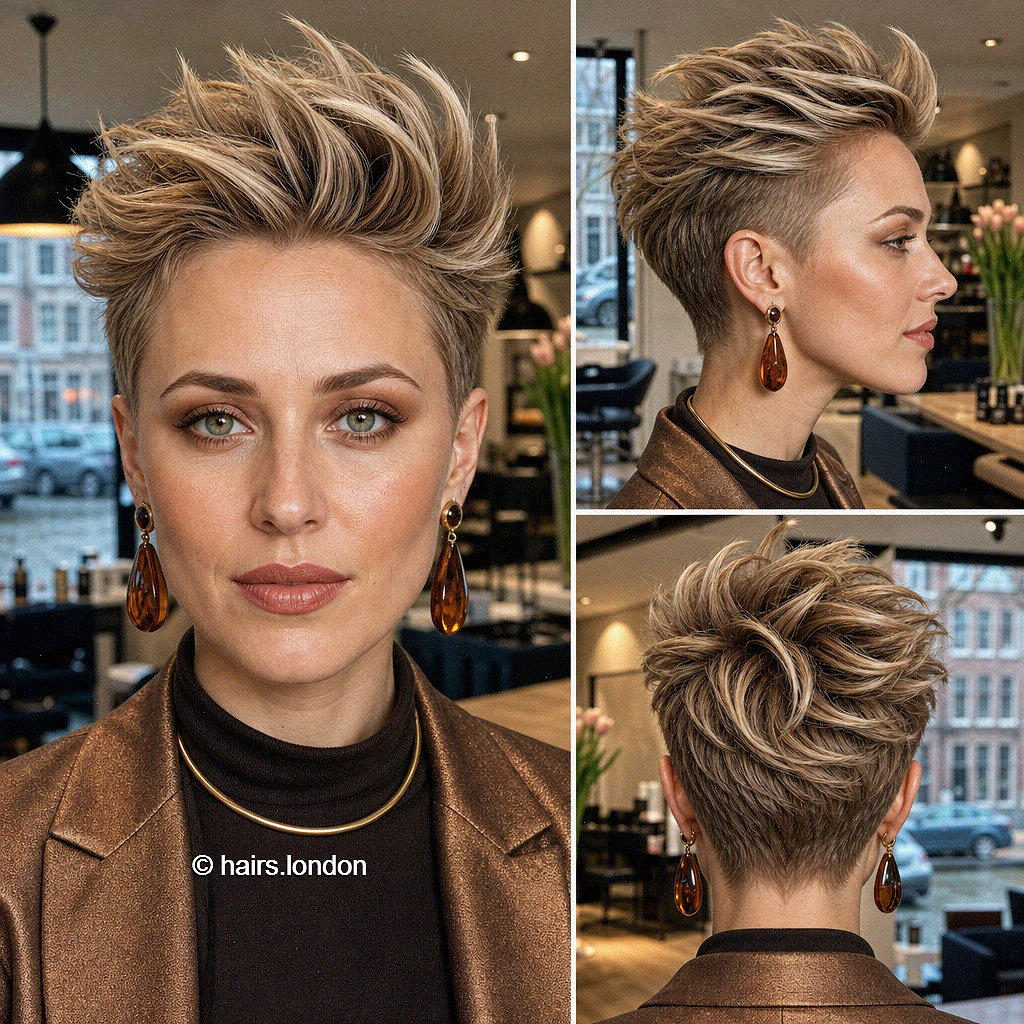 63 Stunning Pixie Haircuts for Women Who Love Bold Style Golden Champagne Blonde Hair