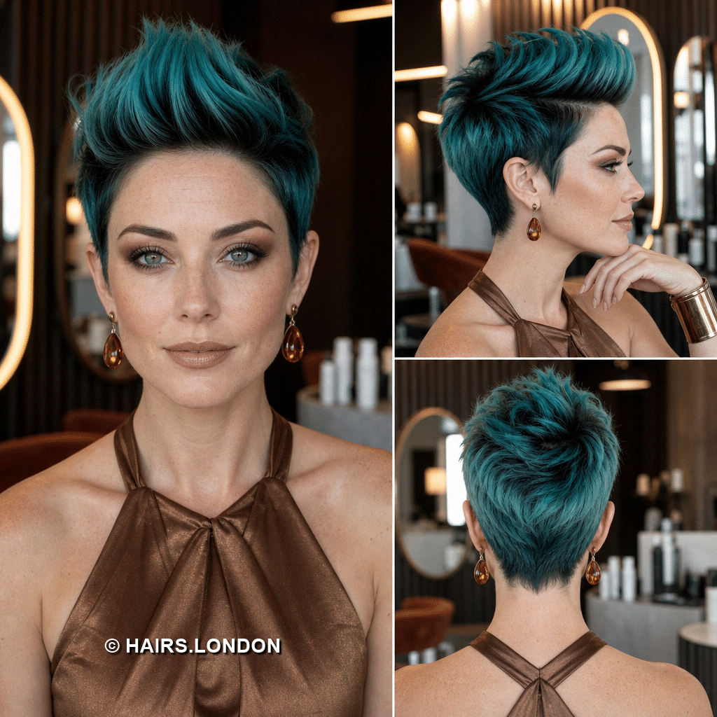 63 Stunning Pixie Haircuts for Women Who Love Bold Style Midnight Teal Blue Hair
