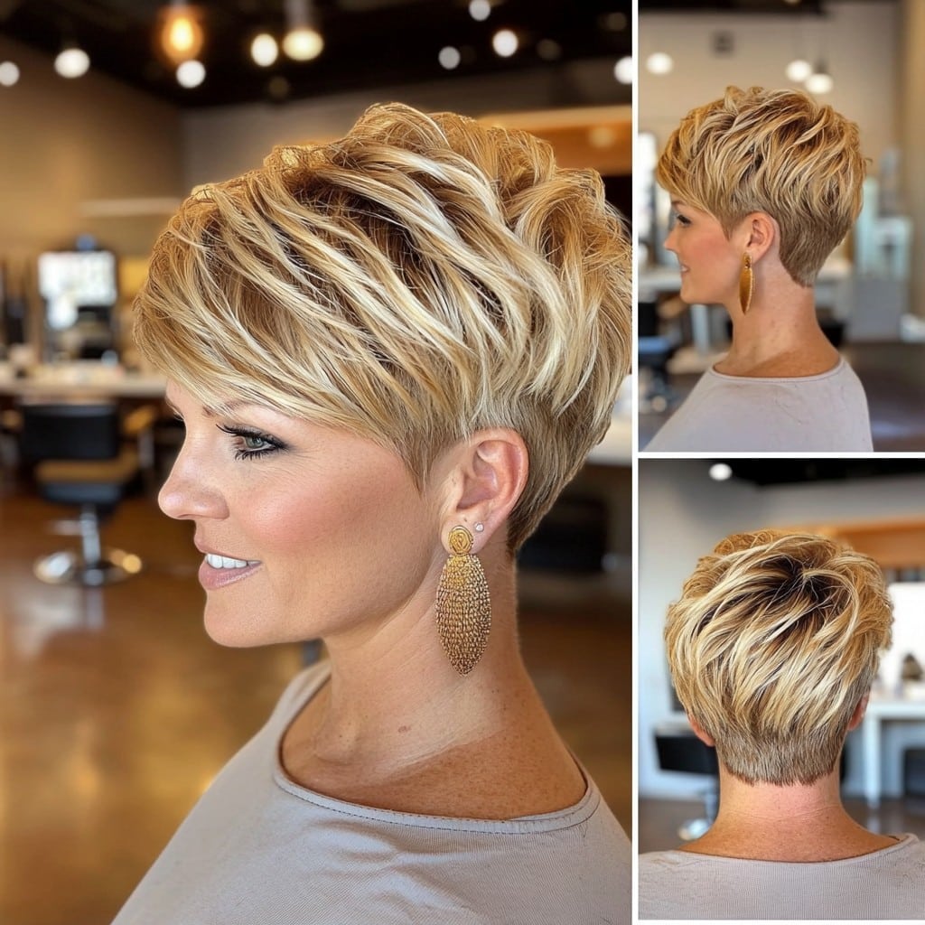 Golden Blonde Textured Pixie