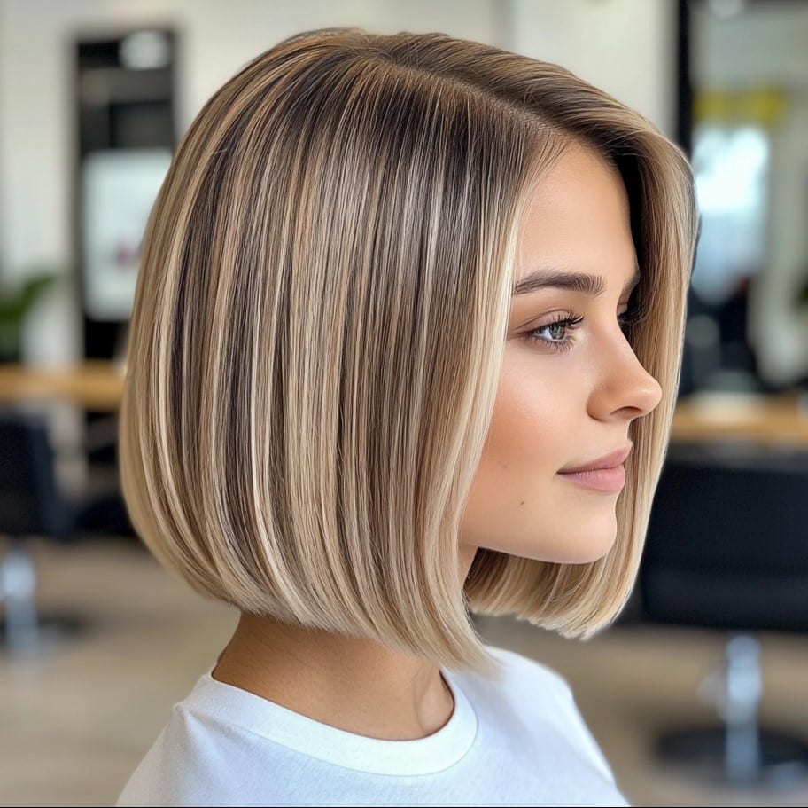 Honey Blonde Sleek Bob