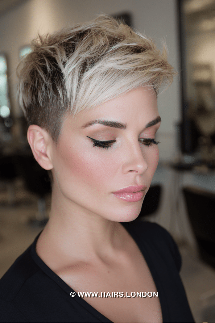 Icy Blonde with Shadow Root Hair