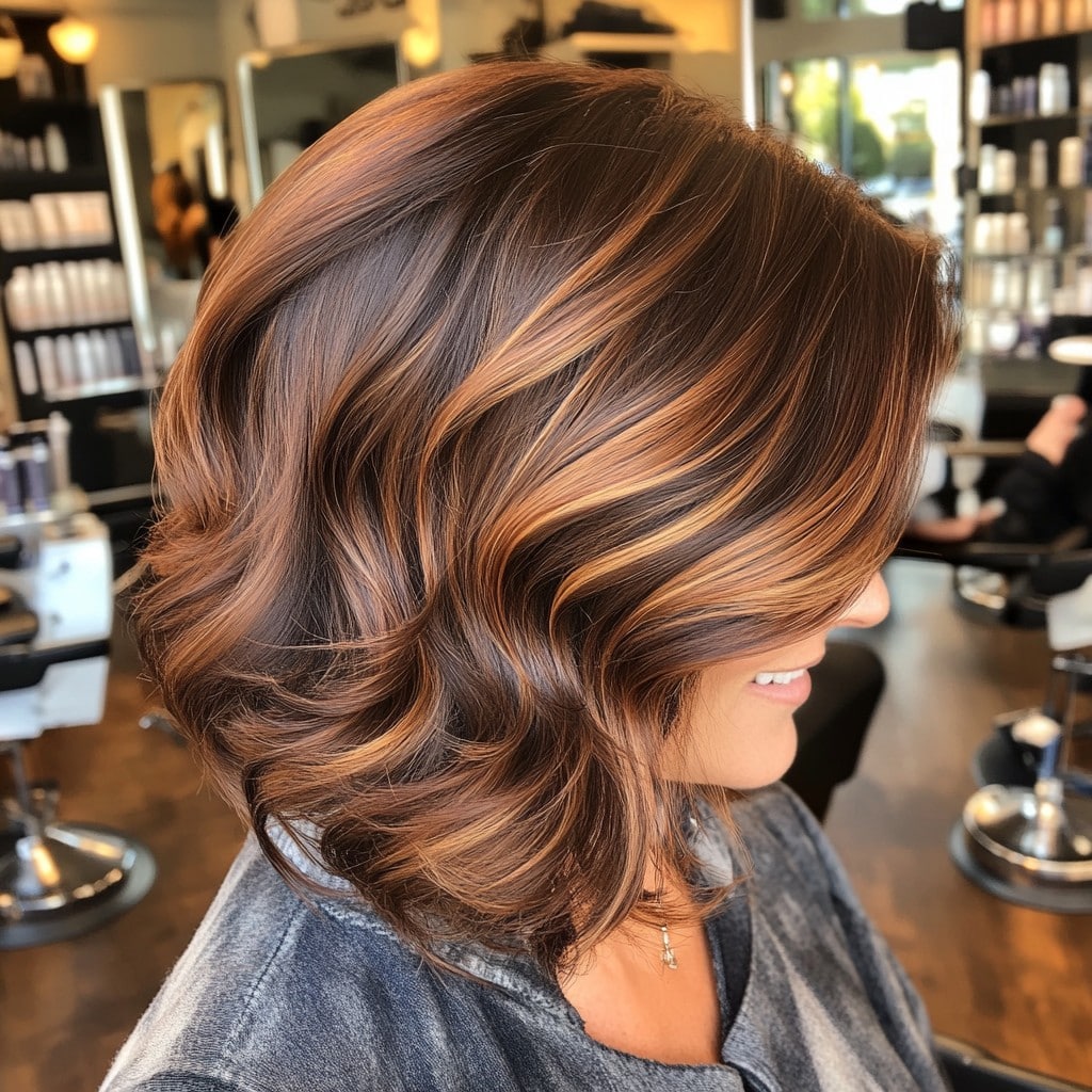 Rich Caramel Highlights on Chocolate Brown