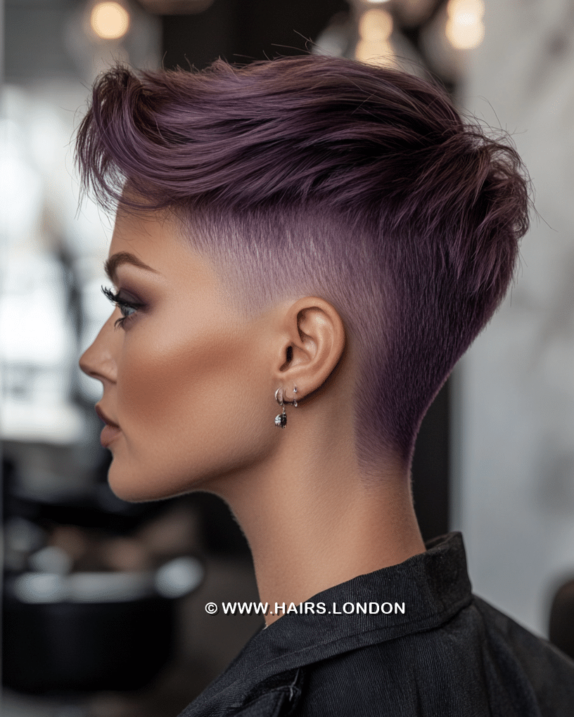 Smoky Violet Pixie Hair