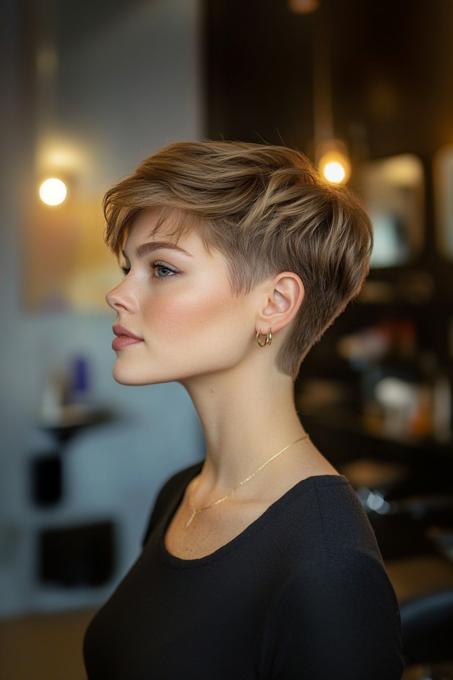 Soft Sandy Blonde Pixie Hair