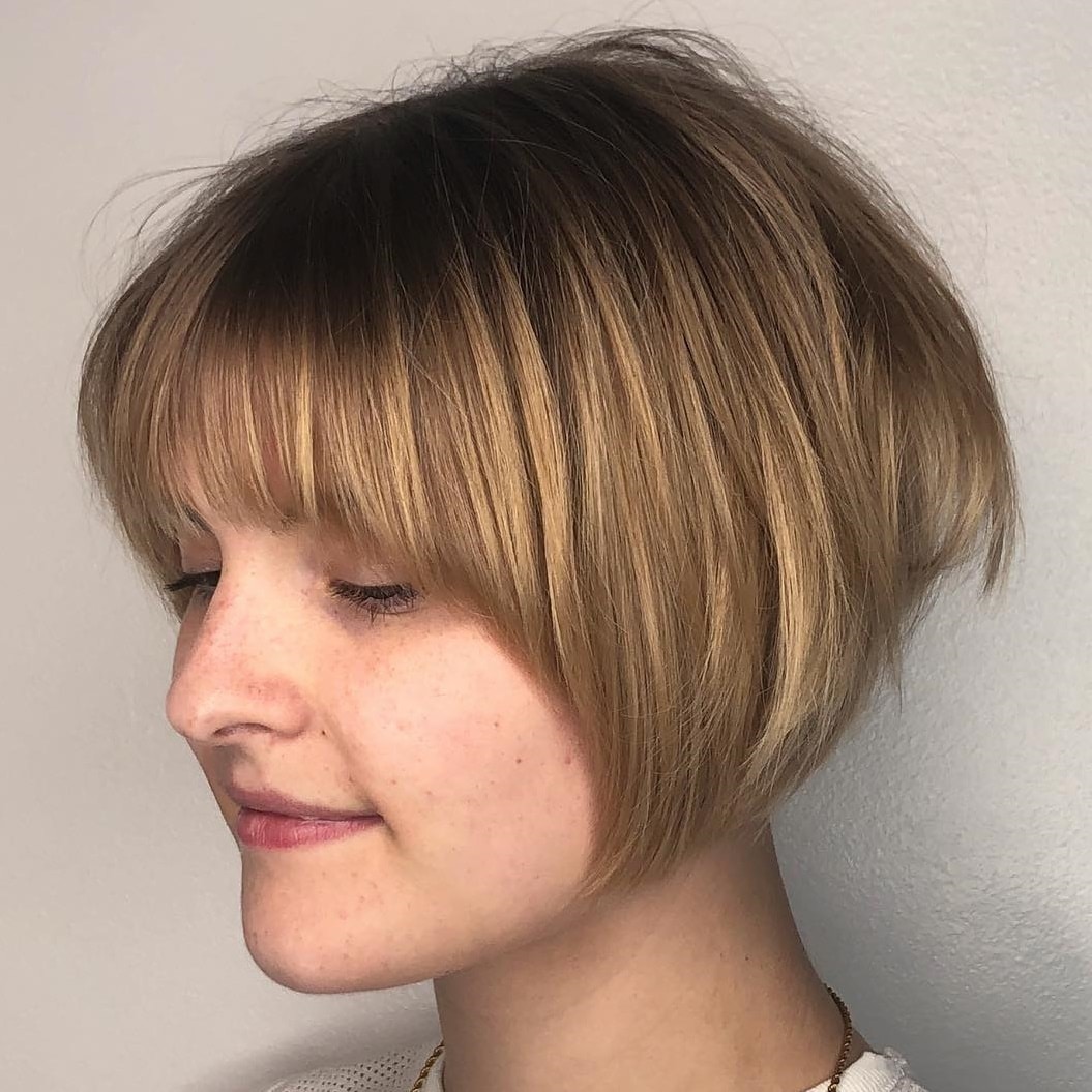 Angled Bob With Brow-Grazing Bangs