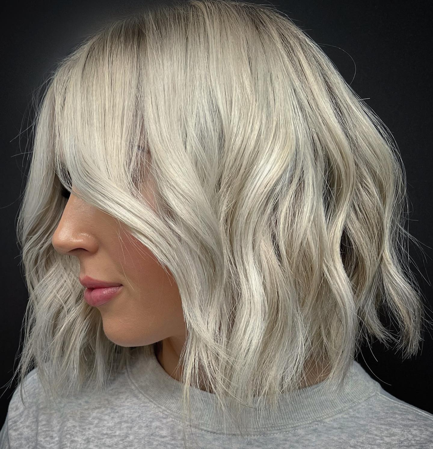 Ash Blonde Shade on Bob Haircut