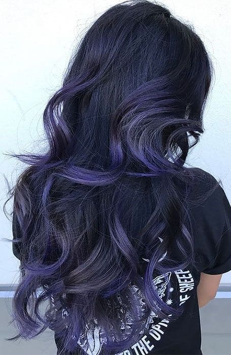 Black Hair with Violet Grey