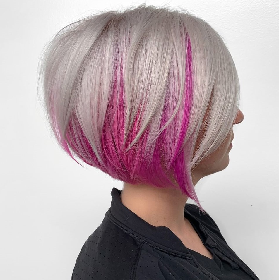 Blonde Bob with a Pink Underlayer