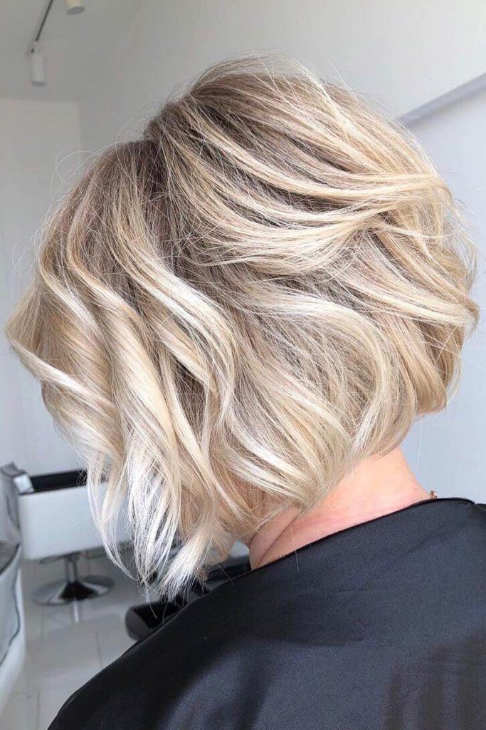 Blonde Stacked Bob Haircut