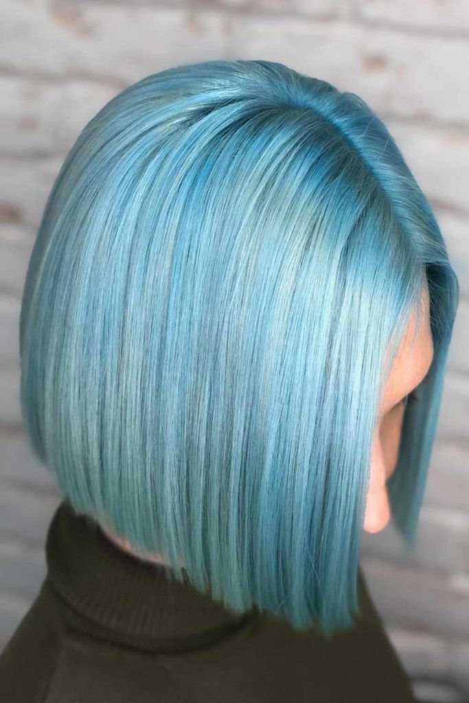 Blunt Bob Haircut Blue #bob #bobhaircuts