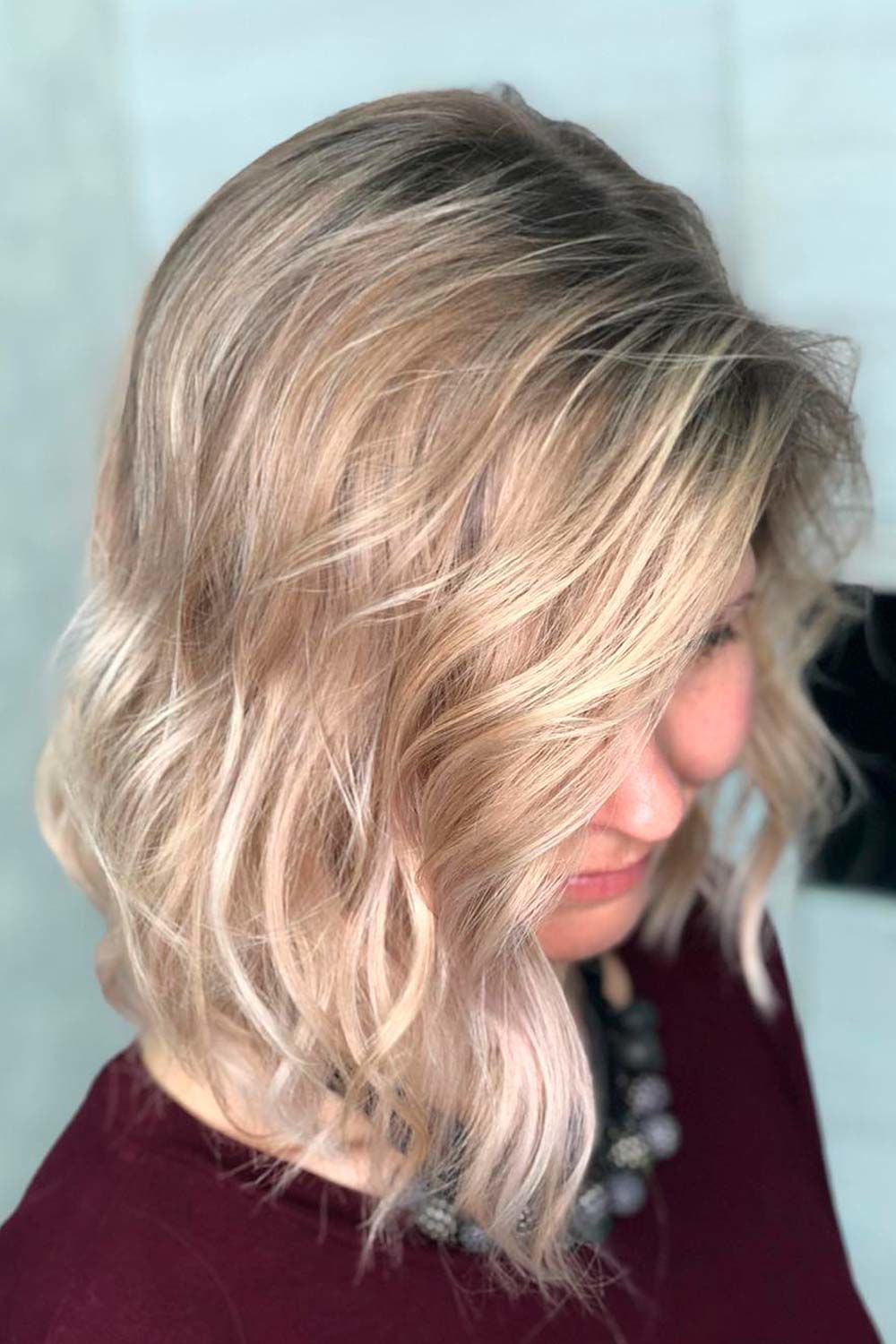 Blunt Side-Parted Blonde Bob 