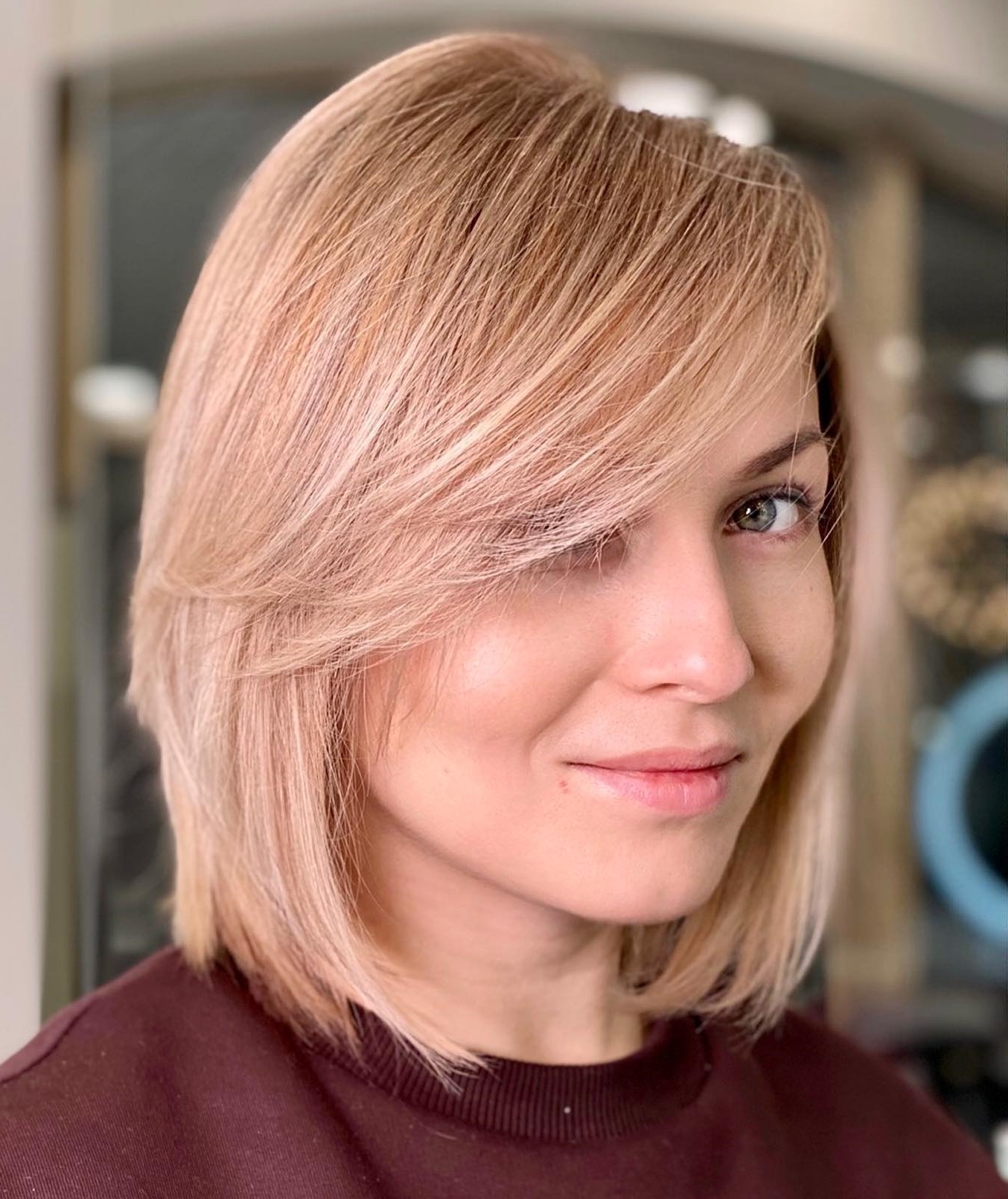 Bob Haircut with Side Bang on Thin Hair