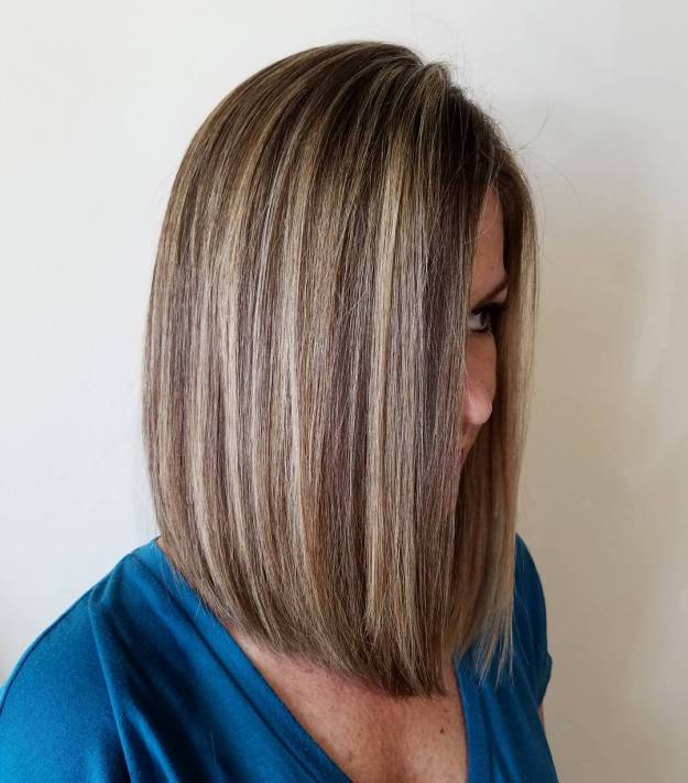Brown Bob with Blonde Highlights