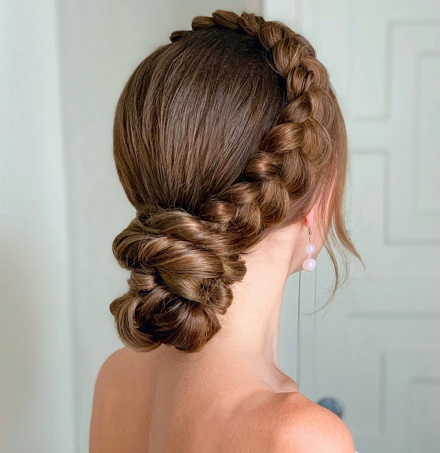 Brown Wedding Braided Bun