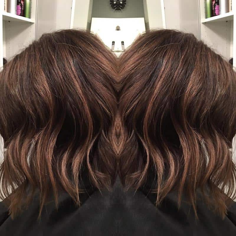 Burnt Caramel With Red Cherry A-Line Bob Hairstyle 1