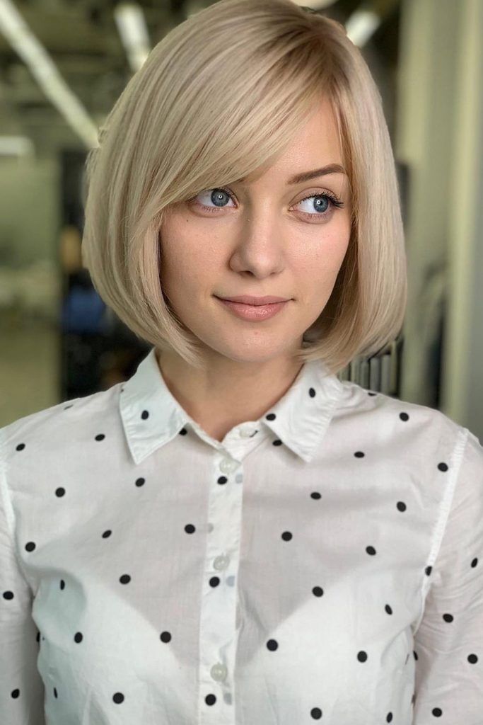 Chin-Length Bob With Bangs