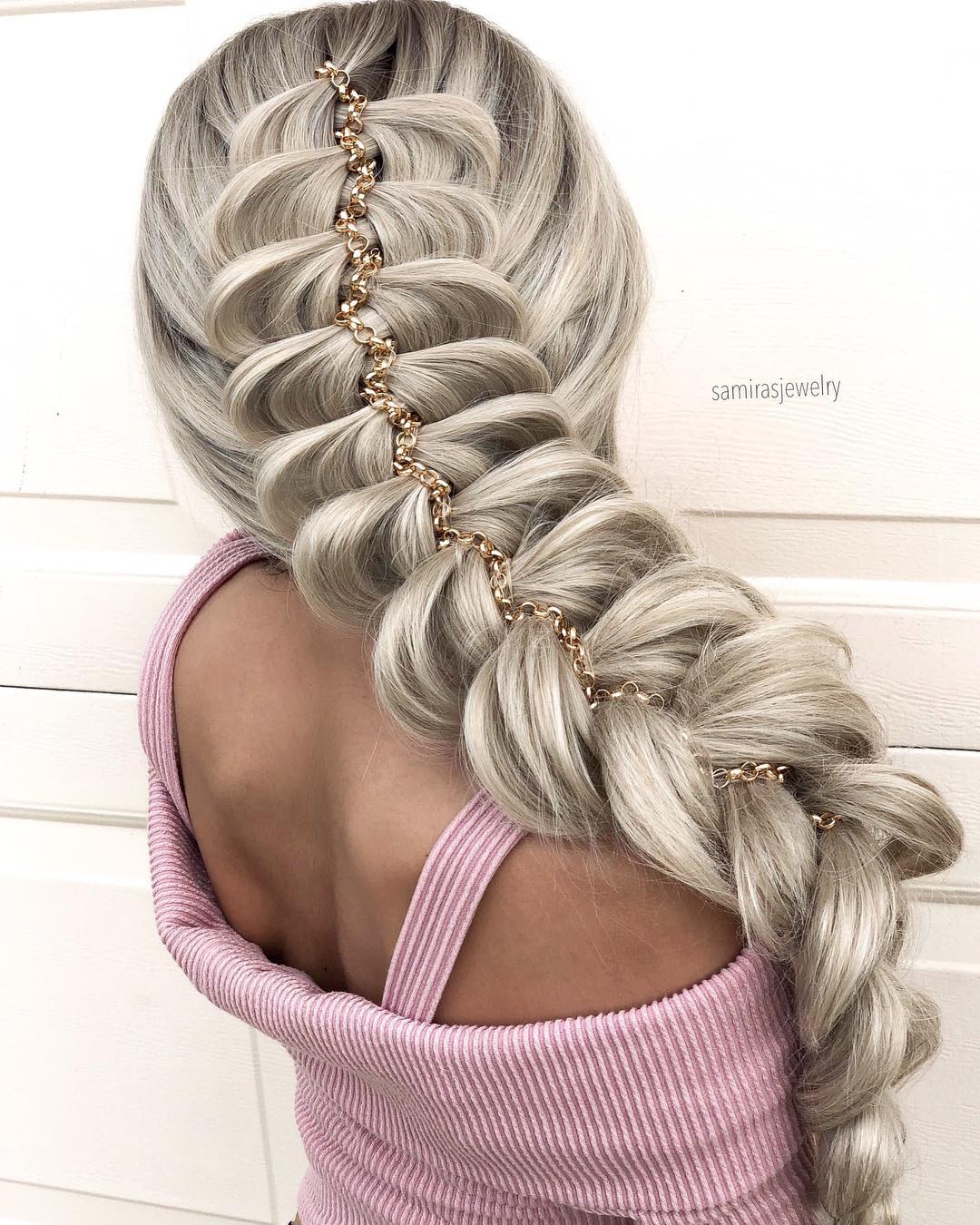 Chunky Side Braid With A Chain