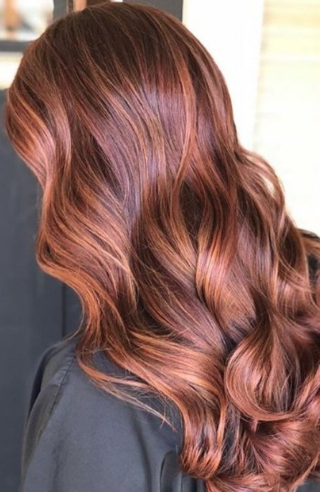 Cinnamon Hair Color With Caramel Highlights