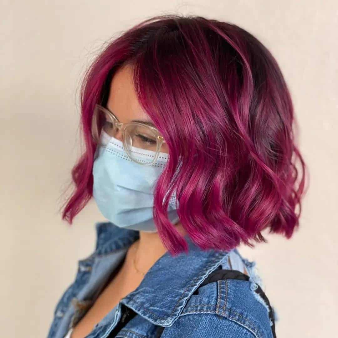 Colored Bob Hair Purple Look 