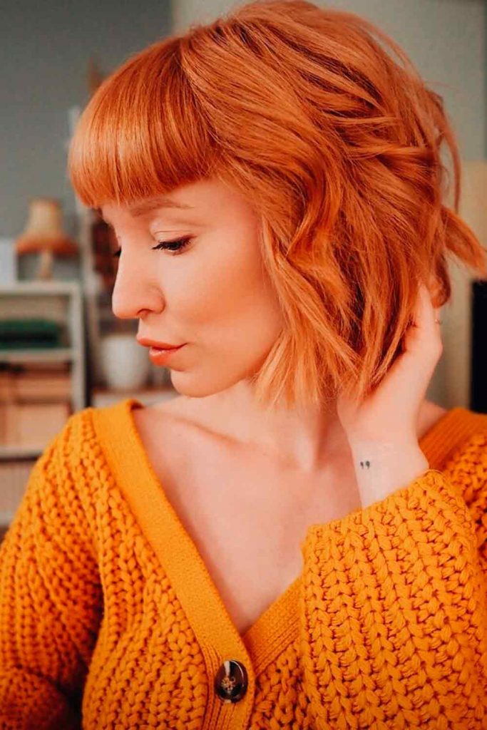 Cool blorange on short hair