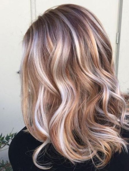 Copper And Ash Blonde Highlights