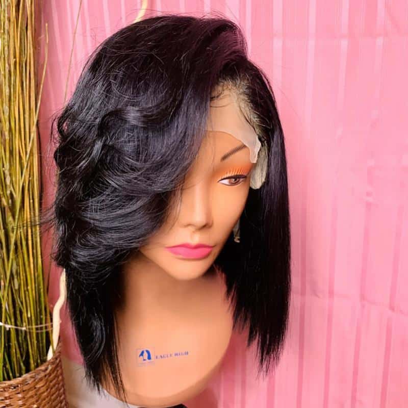 Curly Black A-Line Bob Hairstyle 1