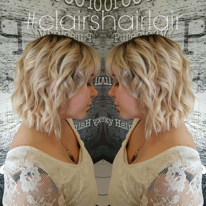 Curly blond A-Line Bob Hairstyle