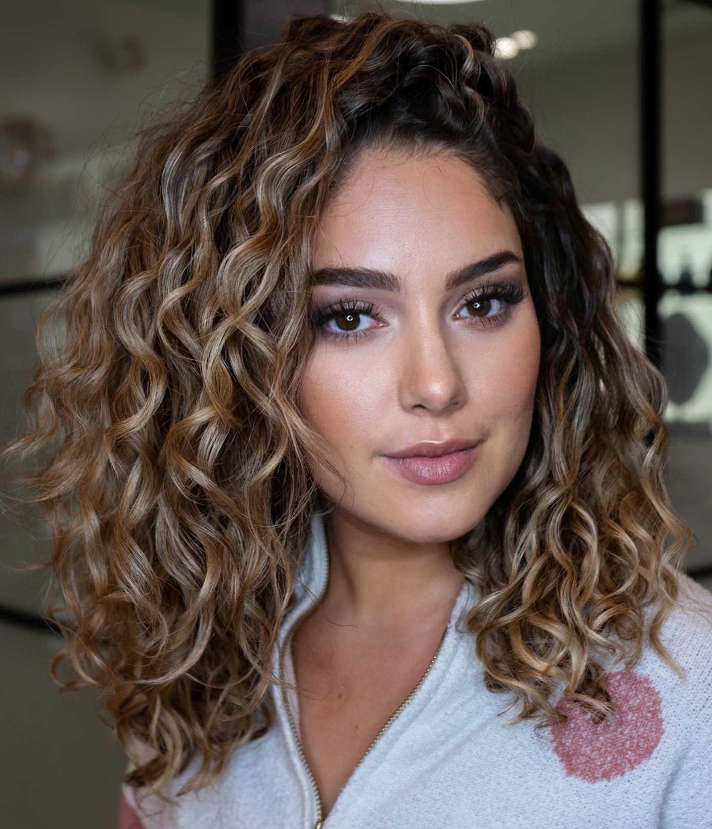 Dark Blonde on Curly Bob Cut