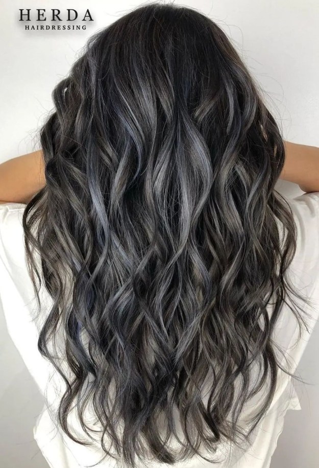 Dark Hair with Silver Highlights