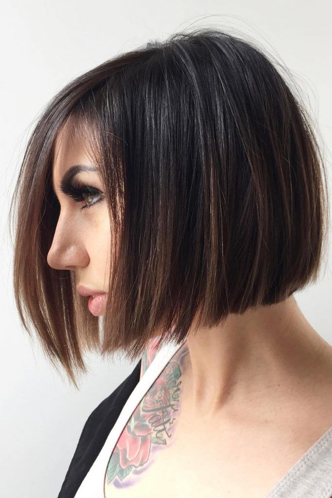 Dark Stacked Bob Haircut