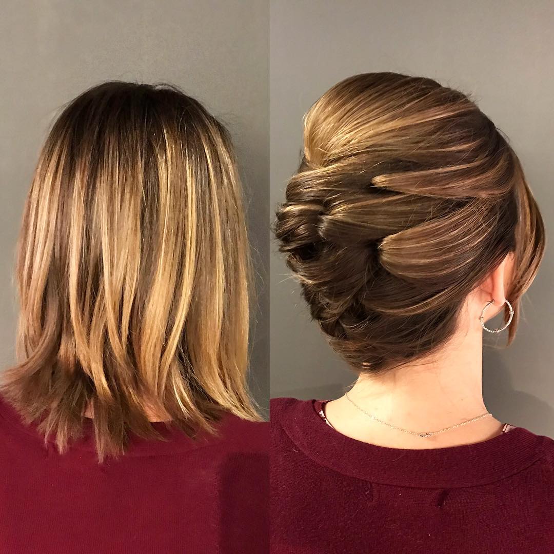 Elegant Bouffant Updo For Shorter Hair