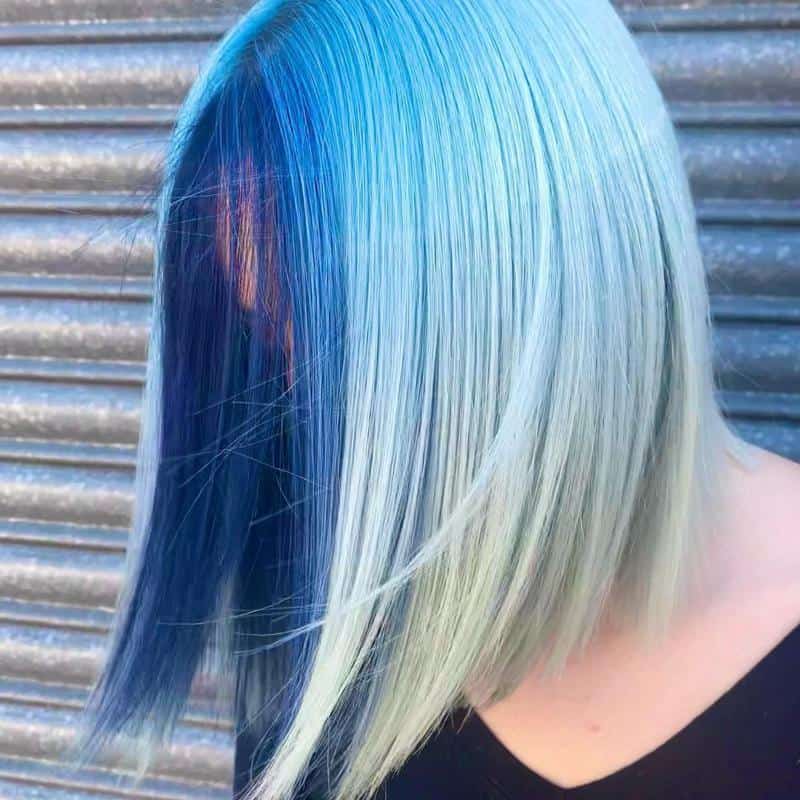 Fifty Shades of Blue A-Line Bob Hairstyle 1