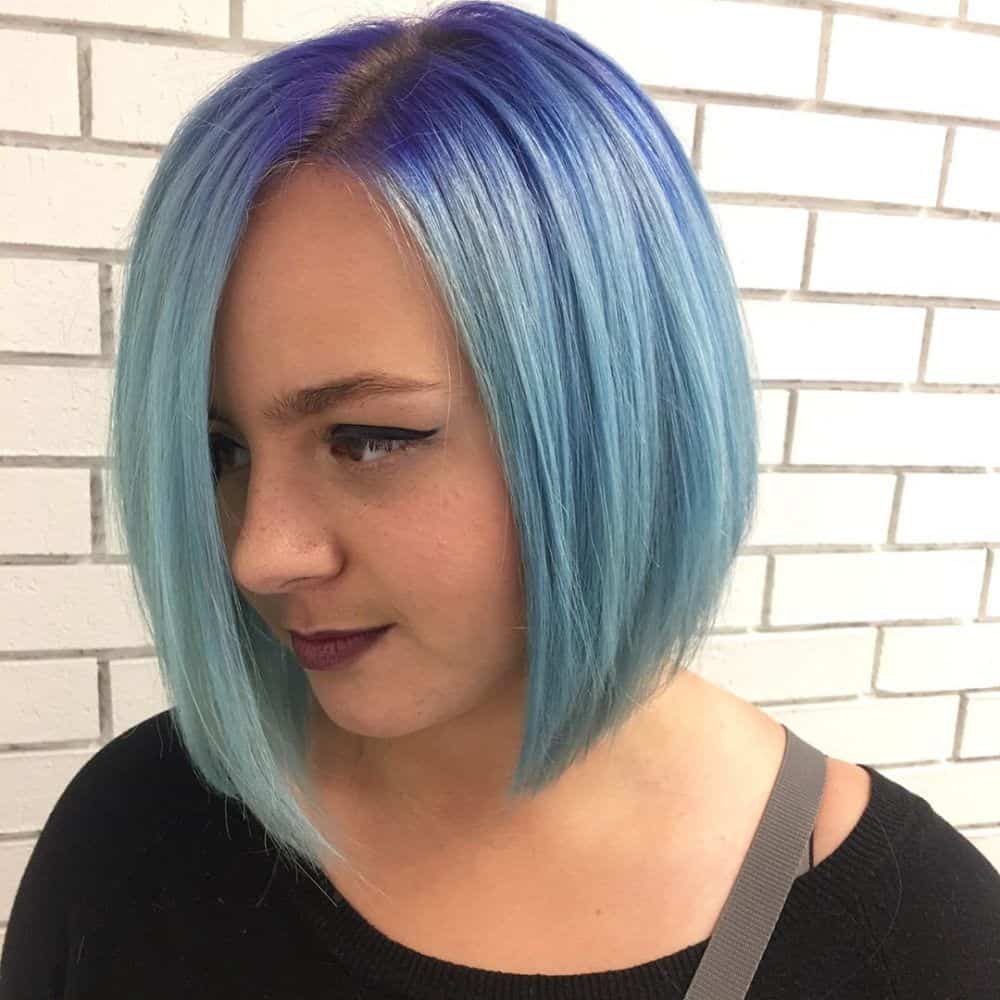 Fifty Shades of Blue A-Line Bob Hairstyle 2