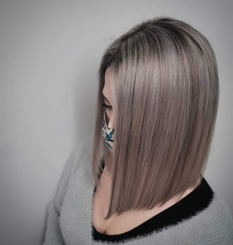 Grayscale A-Line Bob Hairstyle 1